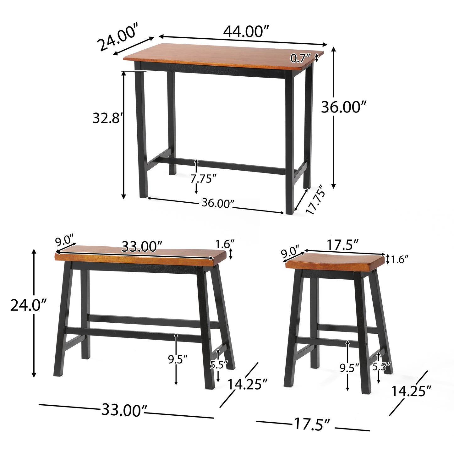 POMEROY S/4 CAFÉ TABLE/BENCH SET