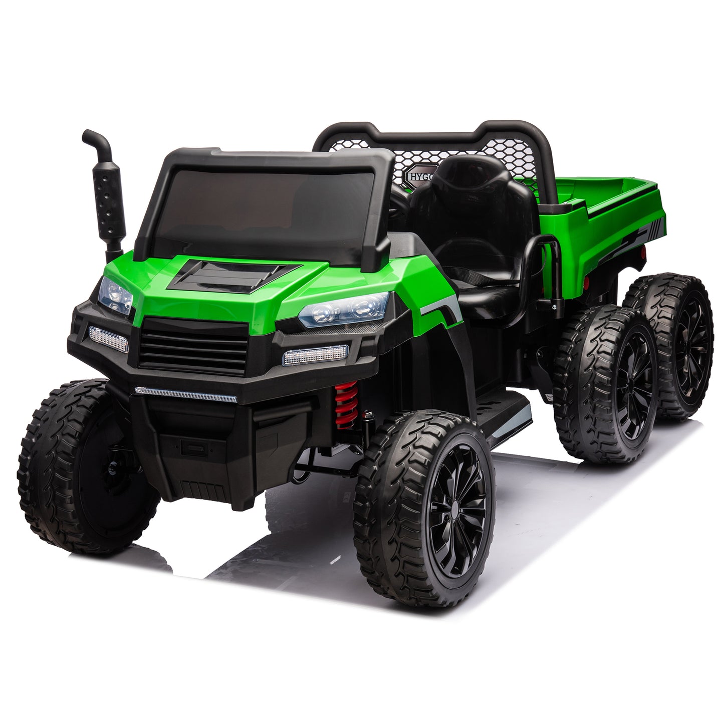 24V 2-Seater UTV-XXL Ride On Truck with Dump Bed for kid,Ride On 4WD UTV with 6 Wheels,Foam Tires, Suitable for Off-Roading,remote control,Three-Point Safety Harness