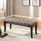 Linon Tufted Bench, Fabric, Brown