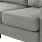 Upholstered Sectional Sofa Couch, L Shaped Couch With Storage Reversible Ottoman Bench 3 Seater for Living Room, Apartment, Compact Spaces, Fabric Light Gray