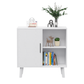 Wood Storage Cabinet, Modern Accent Buffet Cabinet, Free Standing Sideboard and Buffet Storage with Door and Shelves, Buffet Sideboard for Bedroom, Living Room, Kitchen or Hallway (White)