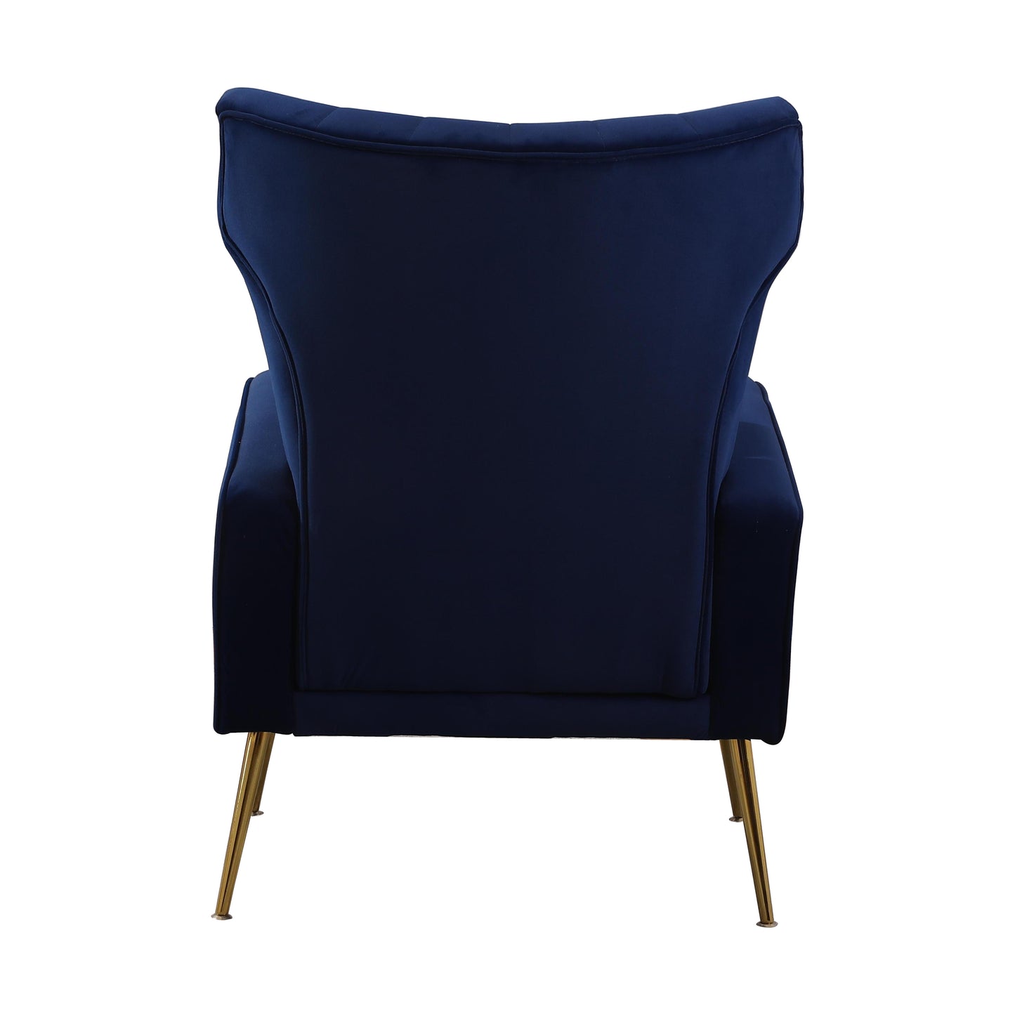 FONDHOME Velvet Accent Chair, Modern Living Room Armchair Comfy Upholstered Single Sofa Chair for Bedroom Dorms Reading Reception Room with Gold Legs & Small Pillow, Royal Blue