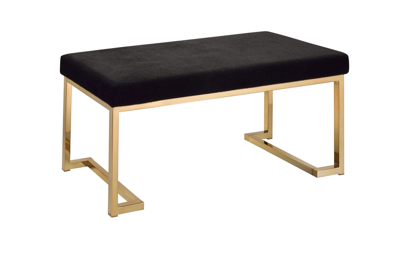 ACME Boice Bench in Black Fabric & Champagne 96595