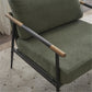 Upholstered Mid Century Lounge Chair Reading Armchair Chenille Fabric Modern Arm Chair with Metal Frame , Accent Chair for Living Room,  Green