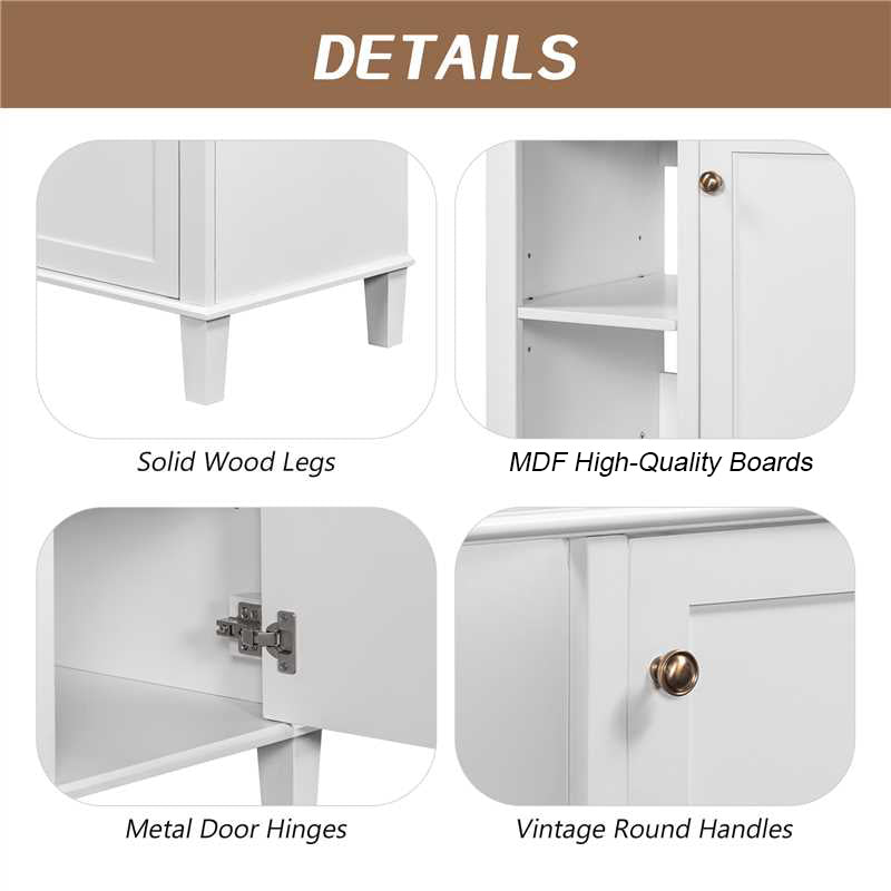 30" Bathroom Vanity with Ceramic Sink Set, One Cabinet and Adjustable Shelf, White (OLD SKU: SY999303AAK)