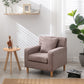 Modern armchair living room chair, upholstered flannel fabric upholstery chair with solid wood legs, home office guest sofa, reading chair,Khaki