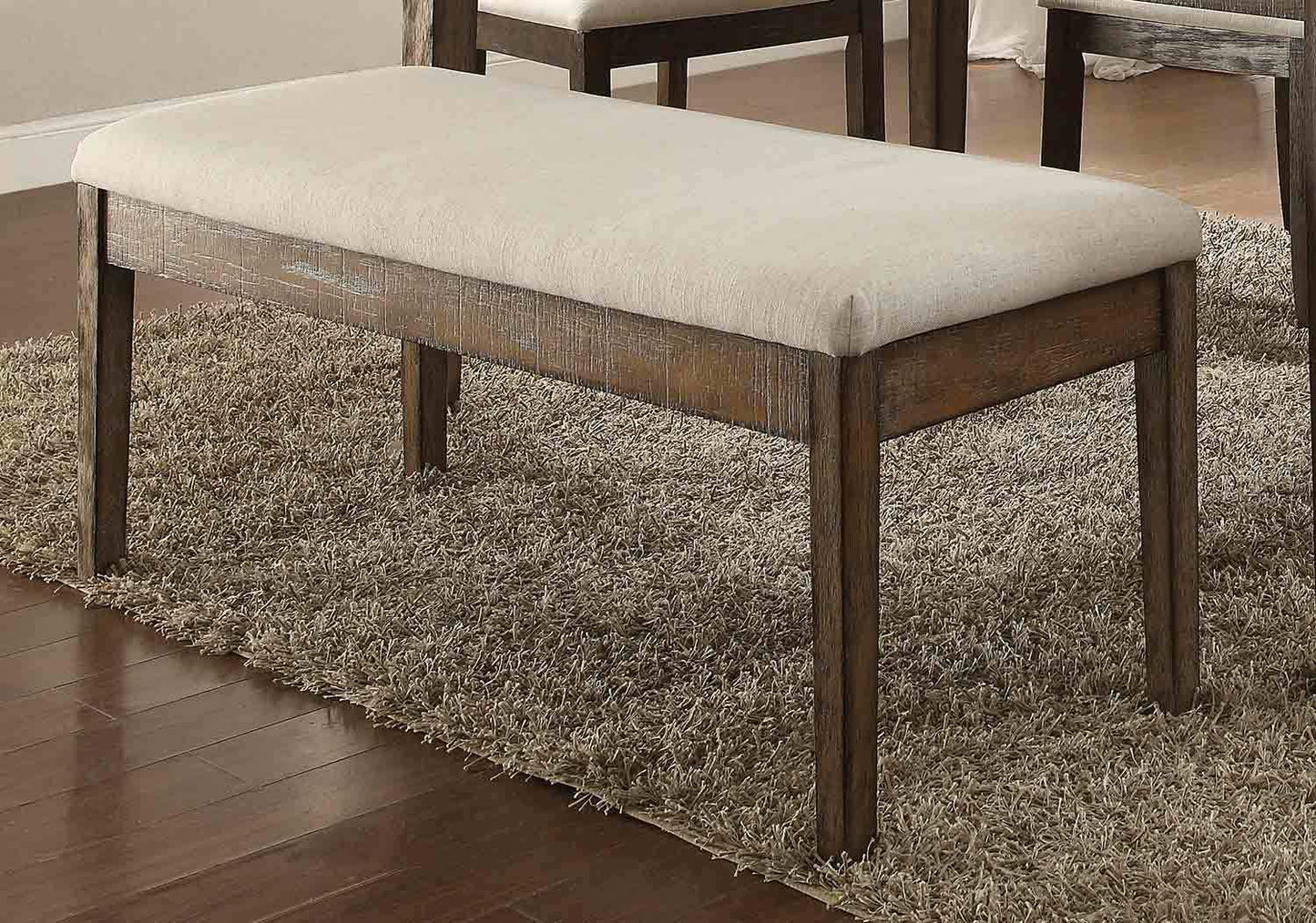 ACME Claudia Bench in Beige Linen & Salvage Brown 71718