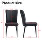 Modern minimalist dining chairs, black PU leather curved backrest and seat cushions, black metal chair legs, suitable for restaurants, bedrooms, and living rooms. A set of 2 chairs. 008