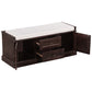 TREXM Storage Bench with 2 Drawers and 2 Cabinets, Shoe Bench with Removable Cushion for Living Room, Entryway (Espresso)