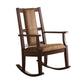 ACME Butsea Rocking Chair in Brown Fabric & Espresso 59378