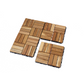 10 PCS Interlocking Deck Tiles Checker Pattern, 12" x 12" Square Yellow Acacia Hardwood Outdoor Flooring for Patio, Bancony, Pool Side,...