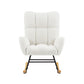 off white teddy fabric rocking chair