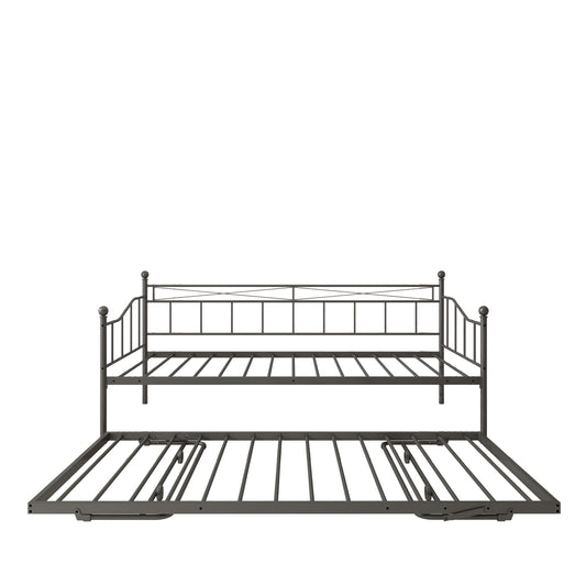 Metal Daybed with Twin size Trundle，Twin Size Sofa Bed Frame
