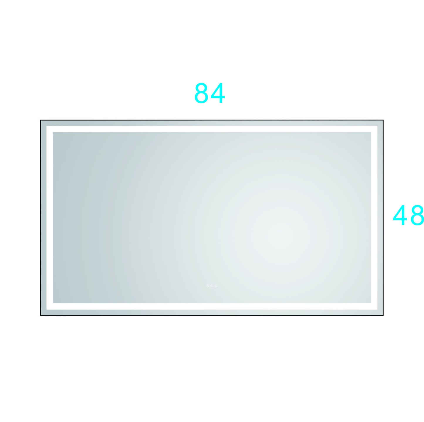 84*48 LED Lighted Bathroom Wall Mounted Mirror with High Lumen+Anti-Fog Separately Control