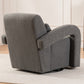 Cozy Dark Grey Teddy Fabric Armchair - Modern Sturdy Lounge Chair with Curved Arms and Thick Cushioning for Plush Comfort