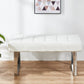 Dining Chairs Soft Long Seat Dining Bench White Black Grey Faux Leather Steel Base Lounge Stool (White)