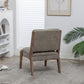 FONDHOME Chenille Single Accent Chair, Wooden Legs, Thick Upholstery, High Density Foam, Small Modern Armless Chair For Living Room Bedroom, Khaki