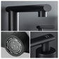 Matte Black Widespread Bathroom Faucet, Waterfall Bathroom Faucets for Sink 3 Hole, 2-Handles Modern Vanity Faucet with Pop Up Drain Assembly and Lead-Free Supply Hose,8-Inch