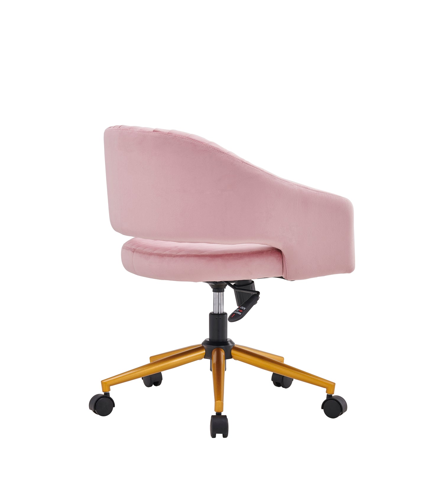 Modern swivel high quality velvet office desk chair pink color in gold metal luxury height adjustable computer chair living room chair
