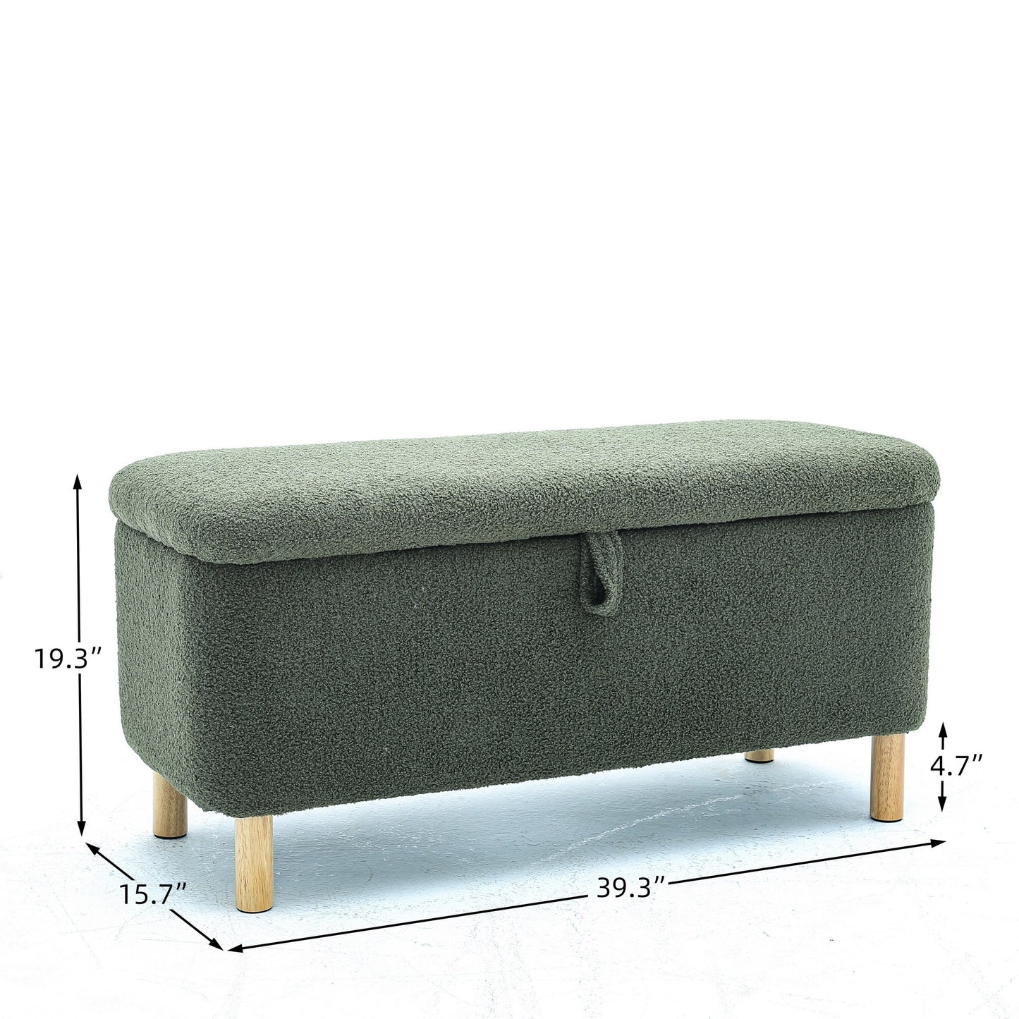 Basics Upholstered Storage Ottoman and Entryway Bench Dark Green