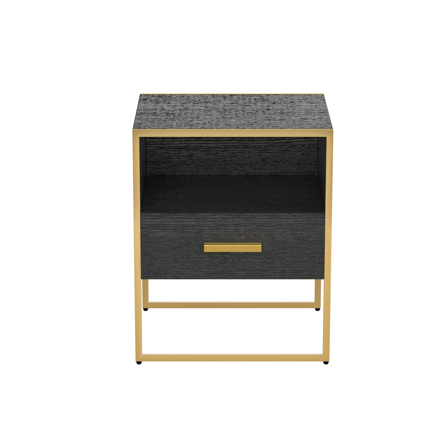 Update Modern Nightstand with 1Drawers, Suitable for Bedroom/Living Room/Side Table (Gold and Black)