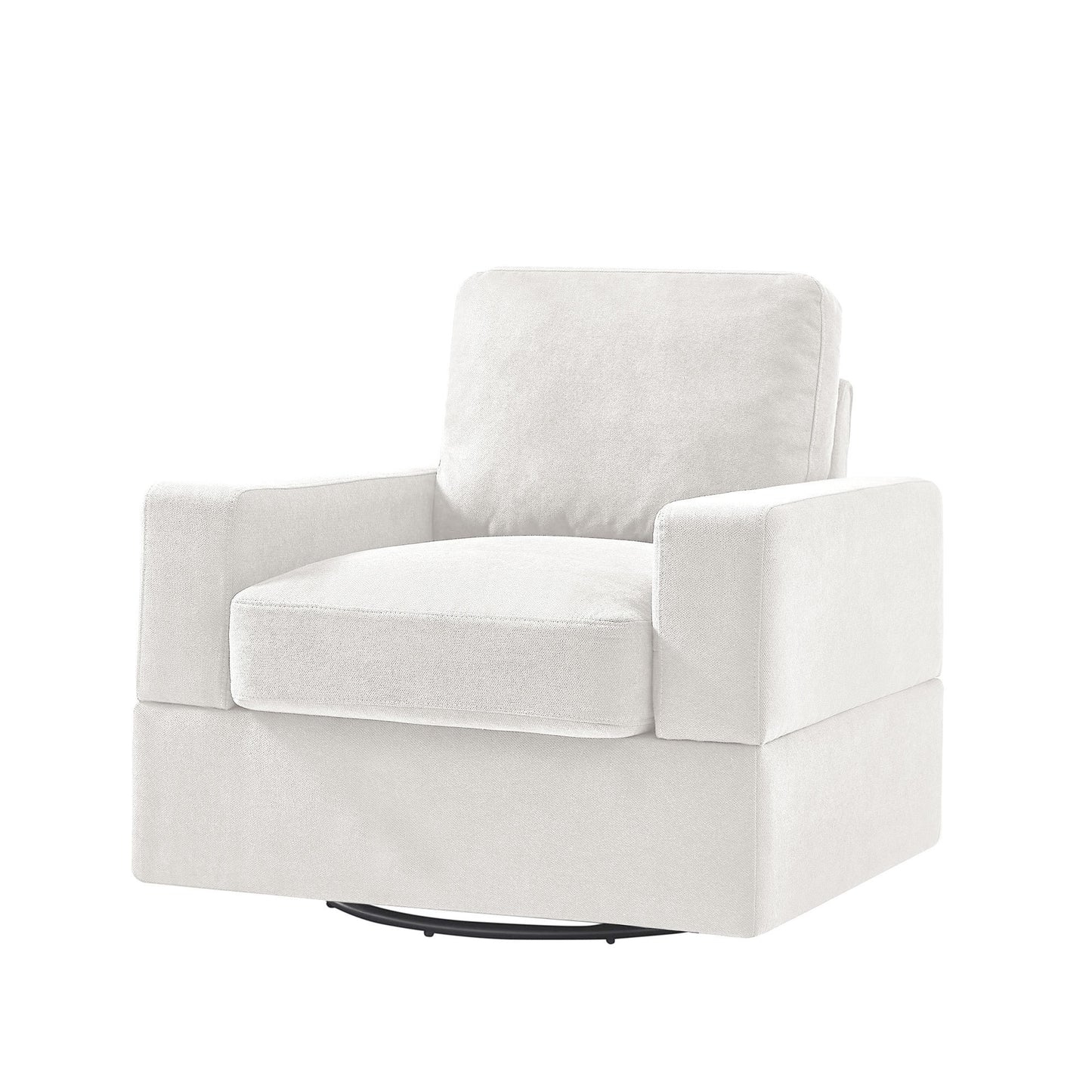 Upholstered Swivel Barrel Chair, Modern Arm Chair for Living Room and Bedroom