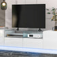 TV Stand with Tempered Glass, Modern High Gloss Entertainment Center for TVs Up to 70"