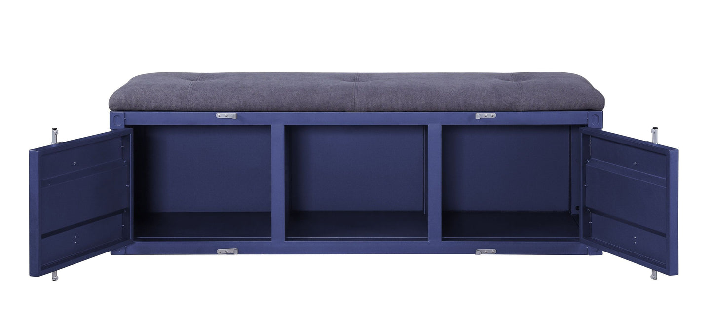 Cargo Bench (Storage), Gray Fabric & Blue