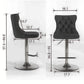 Swivel Velvet Barstools Adjusatble Seat Height from 25-33 Inch, Modern Upholstered Chrome base Bar Stools with Backs Comfortable Tufted for Home Pub and Kitchen Islandhaki, Set of 2)