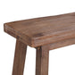 Saddle Seat Wooden Bench with Canted Frame, Oak Brown