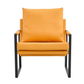PU Leather Accent Arm Chair Mid Century Modern Upholstered Armchair with Metal Frame Extra-Thick Padded Backrest and Seat Cushion Sofa Chairs for Living Room (orange PU Leather + Metal Frame + Foam)