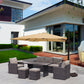 6-Piece Outdoor PE Rattan Sofa Set Patio Garden Wicker Dining and Coffee Sofa-Dark Brown