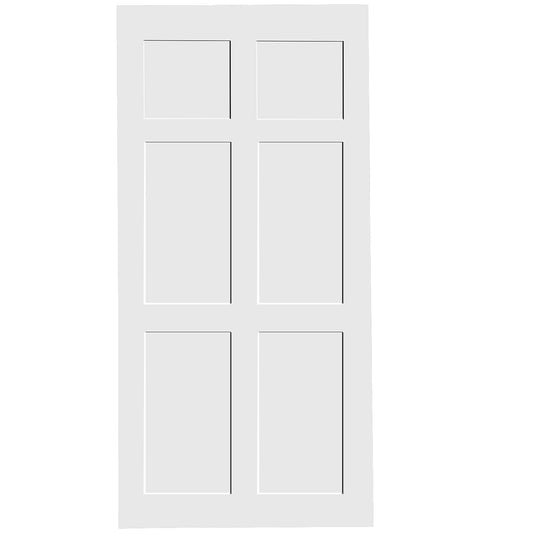 24" x 80" Paneled Wood Primed Standard Door Slab, DIY Unfinished Solid Wood Paneled Door, Interior Single Door Slab, Pre-Drilled Ready to Assemble