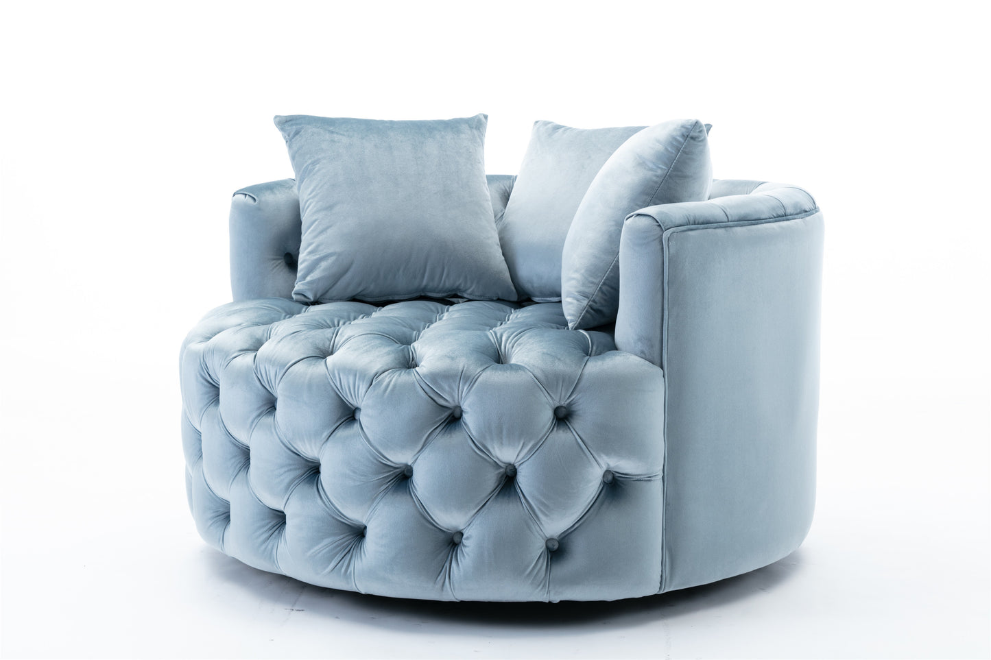 Modern Akili swivel accent chair barrel chair for hotel living room / Modern leisure chair Light blue