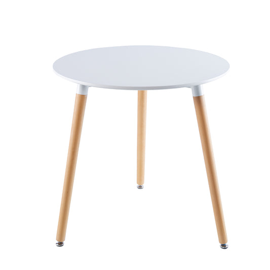 31.5" White Table Mid-century Dining Table for 2-4 people With Round Mdf Table Top, Pedestal Dining Table, End Table Leisure Coffee Table wood leg