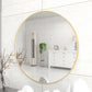 28" Wall Circle Mirror Large Round Gold Farmhouse Circular Mirror for Wall Decor Big Bathroom Make Up Vanity Mirror Entryway Mirror