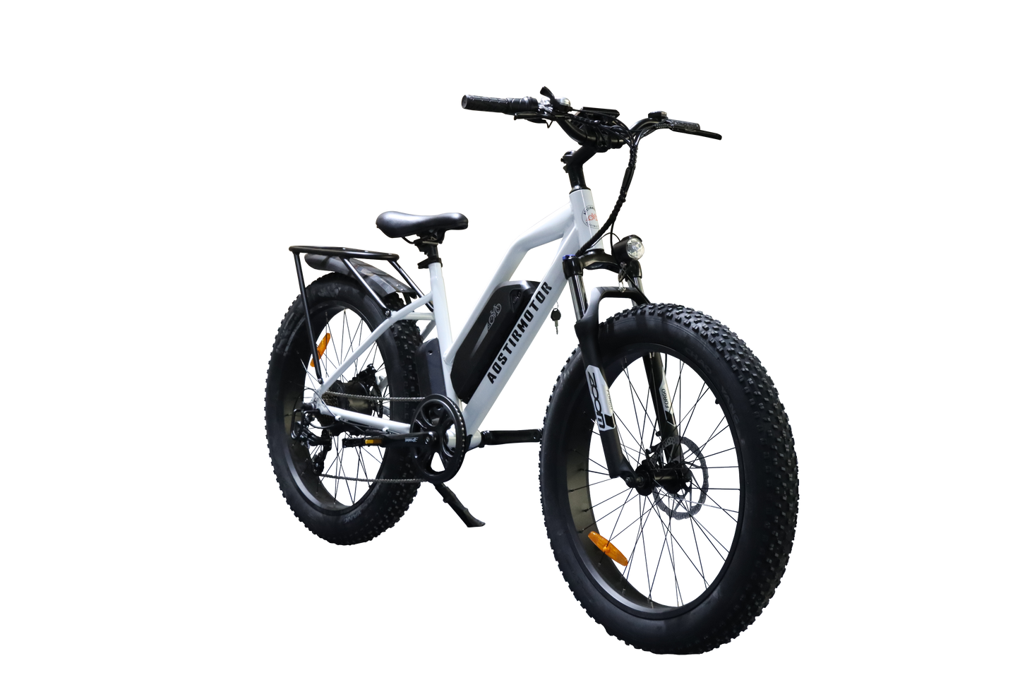 26" 750W Camouflage Electric Bike Fat Tire P7 48V 13AH Removable Lithium Battery for Adults with Detachable Rear Rack Fender (White)S07-G