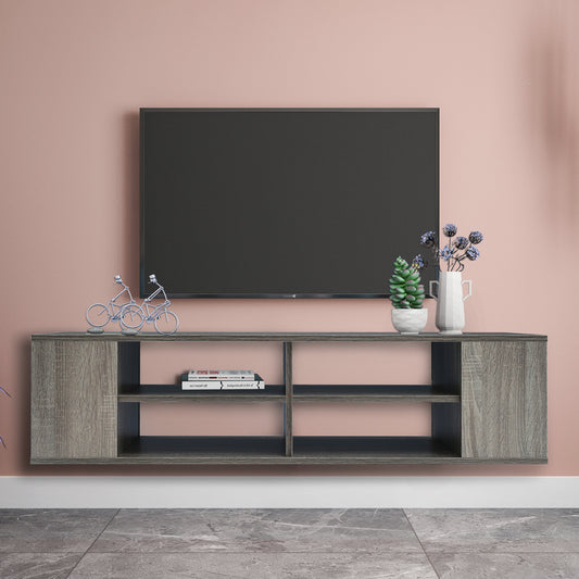 Wall Mounted Media Console, Floating TV Stand Component Shelf with Height Adjustable