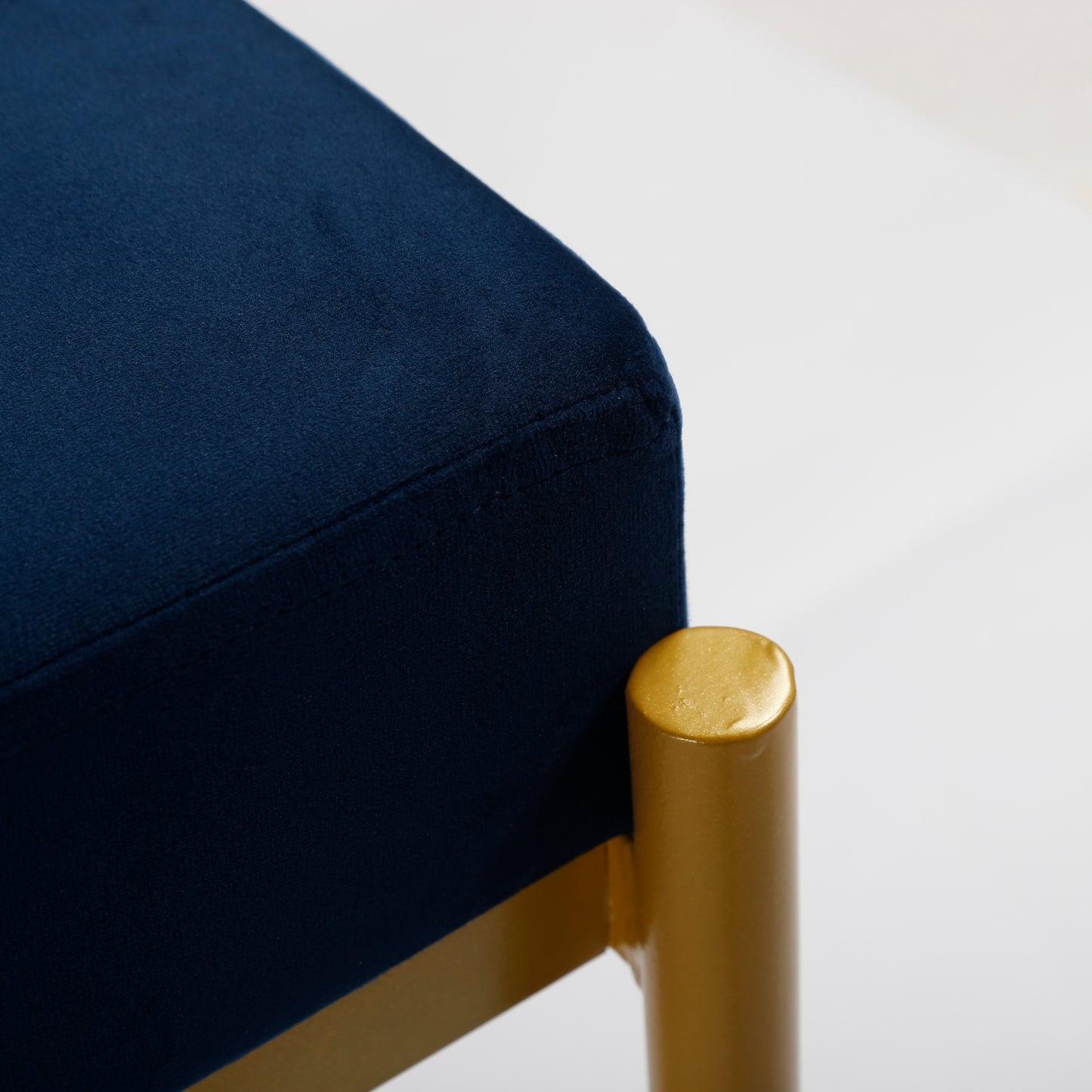 Long Upholstered Bench Navy Blue