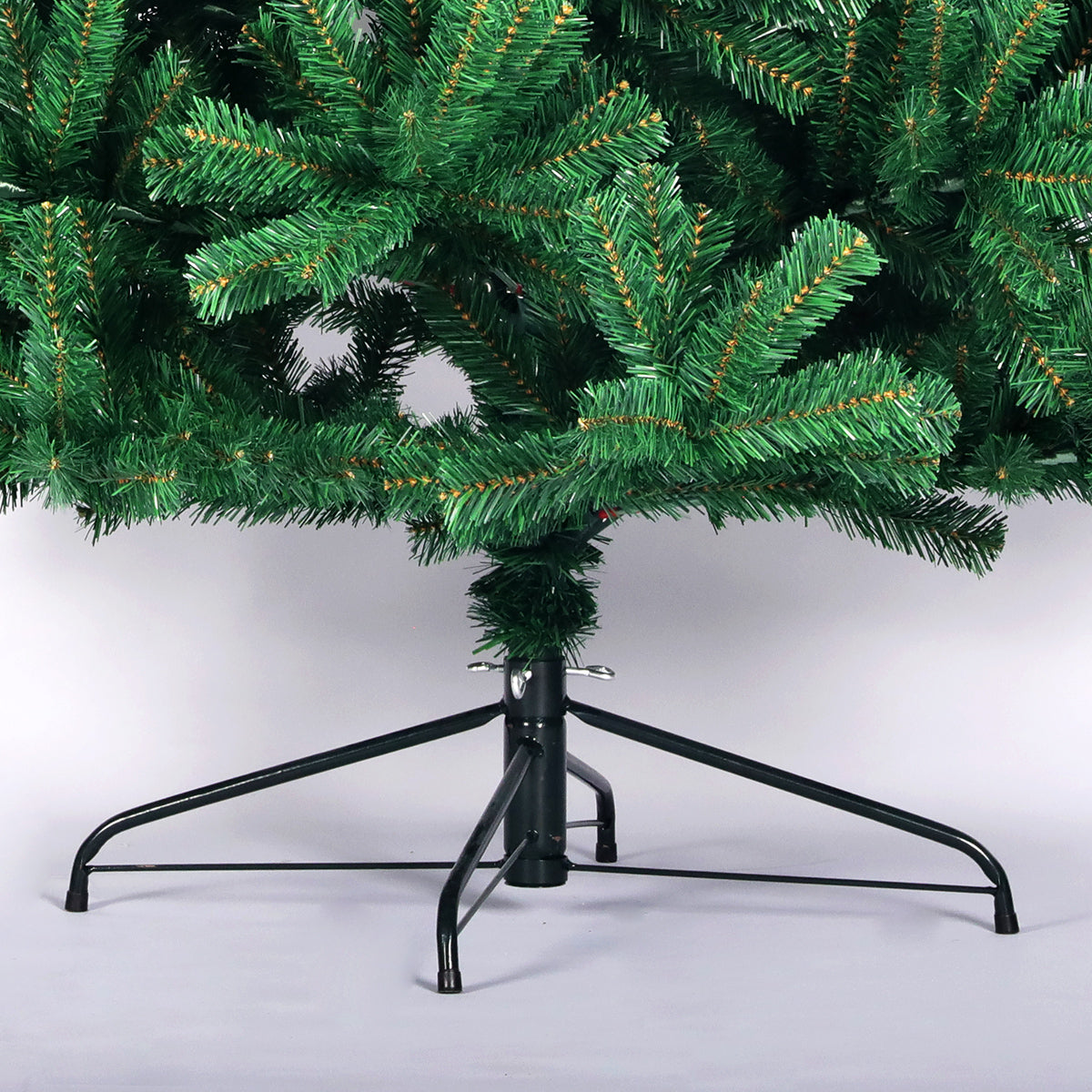 Artificial Christmas Tree Full Natural Spruce PVC Fir Tree 7.5ft Foldable Metal Stand Unlit Green
