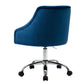Modern Home Office Chair, Velvet Swivel Armchair, Velvet Office Chair with Soft Seat