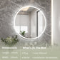 24 Inch Round Backlit Bathroom Mirror, LED round mirror with lighting strip, waterproof LED strip with adjustable 3-color and dimmable lighting,Touch Control, Vanity Mirror