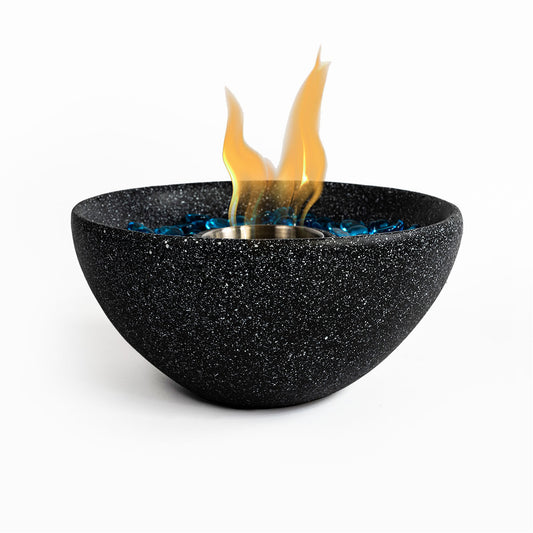 Tabletop Fire Pit Black, Table Top Fire Bowl Outdoor & Indoor Portable Ethanol Fireplace Alcohol Fire Pot