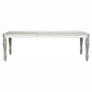 Glamourous Silver Finish Rectangular Dining Table 1pc Draw Leaf Mirror Trim Apron Dining Room Furniture