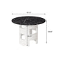 42.12" Modern Round Dining Table with Printed Black Marble Table Top for Dining Room, Kitchen, Living Room, Black+White
