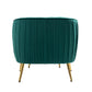 Velvet Accent Chair with Ottoman, Modern Tufted Barrel Chair Ottoman Set for Living Room Bedroom, Golden Finished, Christmas Green