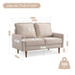 57.1 Inches Upholstered Velvet Sofa Couch, Modern Craftsmanship Seat with 3-Seater Cushions & Track Square Armrest - Beige