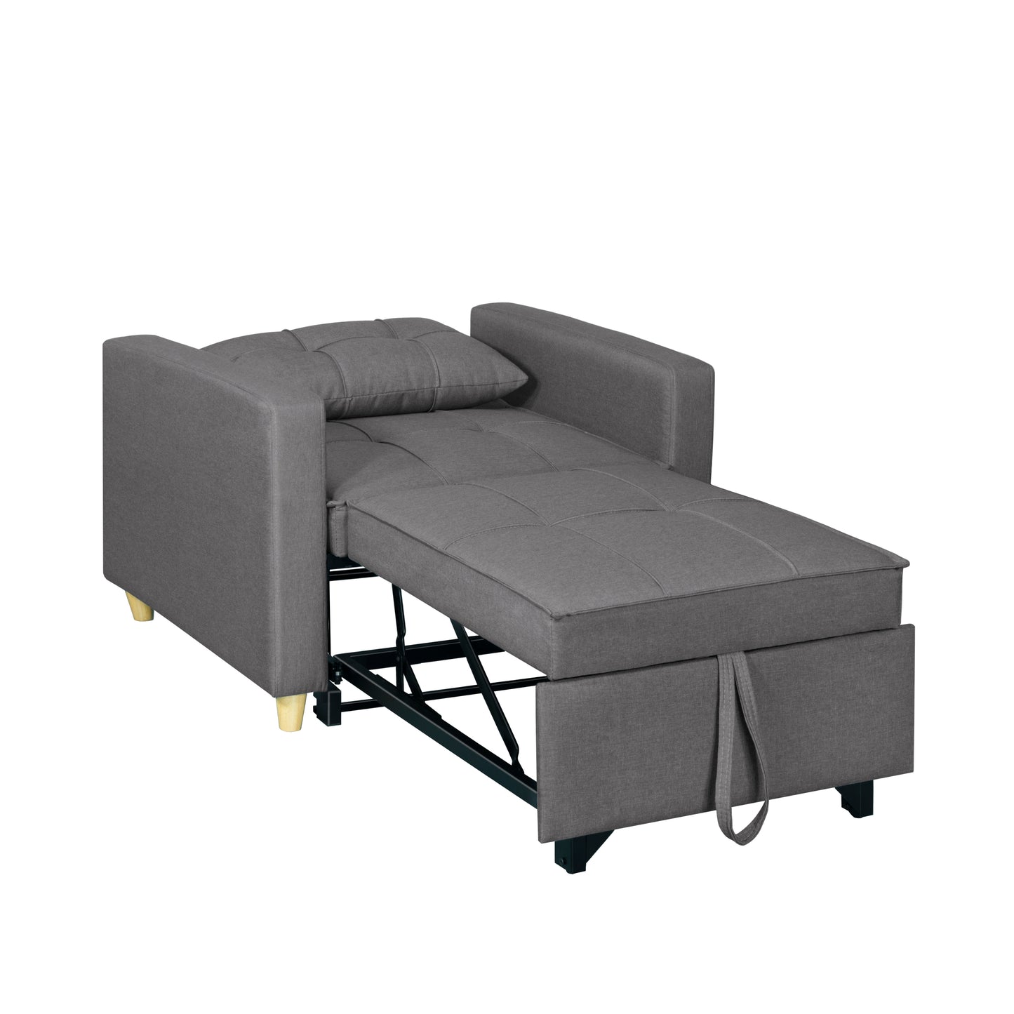 Adjustable 3-in-1 multifunctional folding grey sofa bed modern popular bedroom office sofa