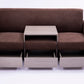 double armrests with coffee table and drawers 77.9" brown chenille living room apartment studio sofa