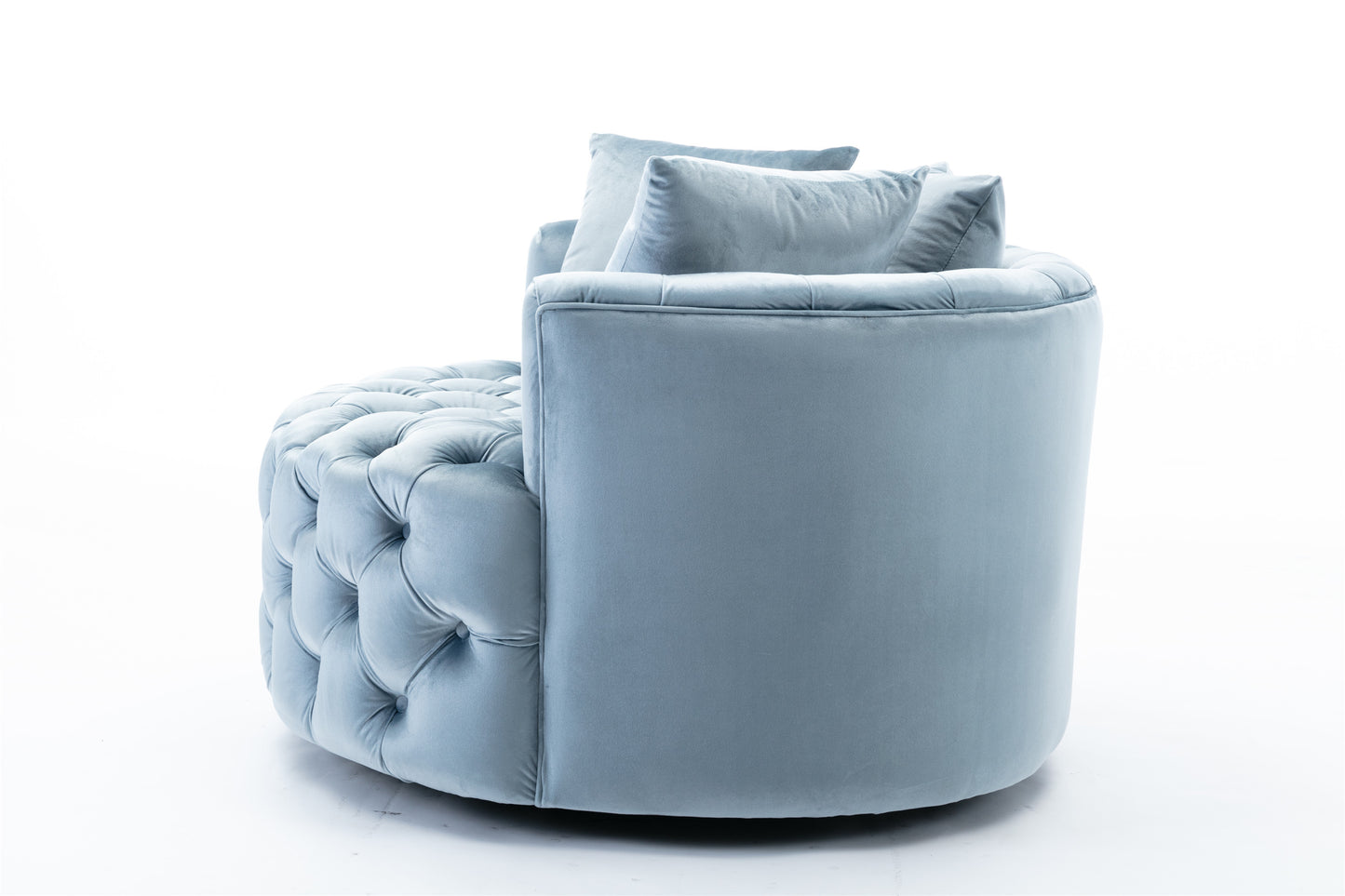 Modern Akili swivel accent chair barrel chair for hotel living room / Modern leisure chair Light blue